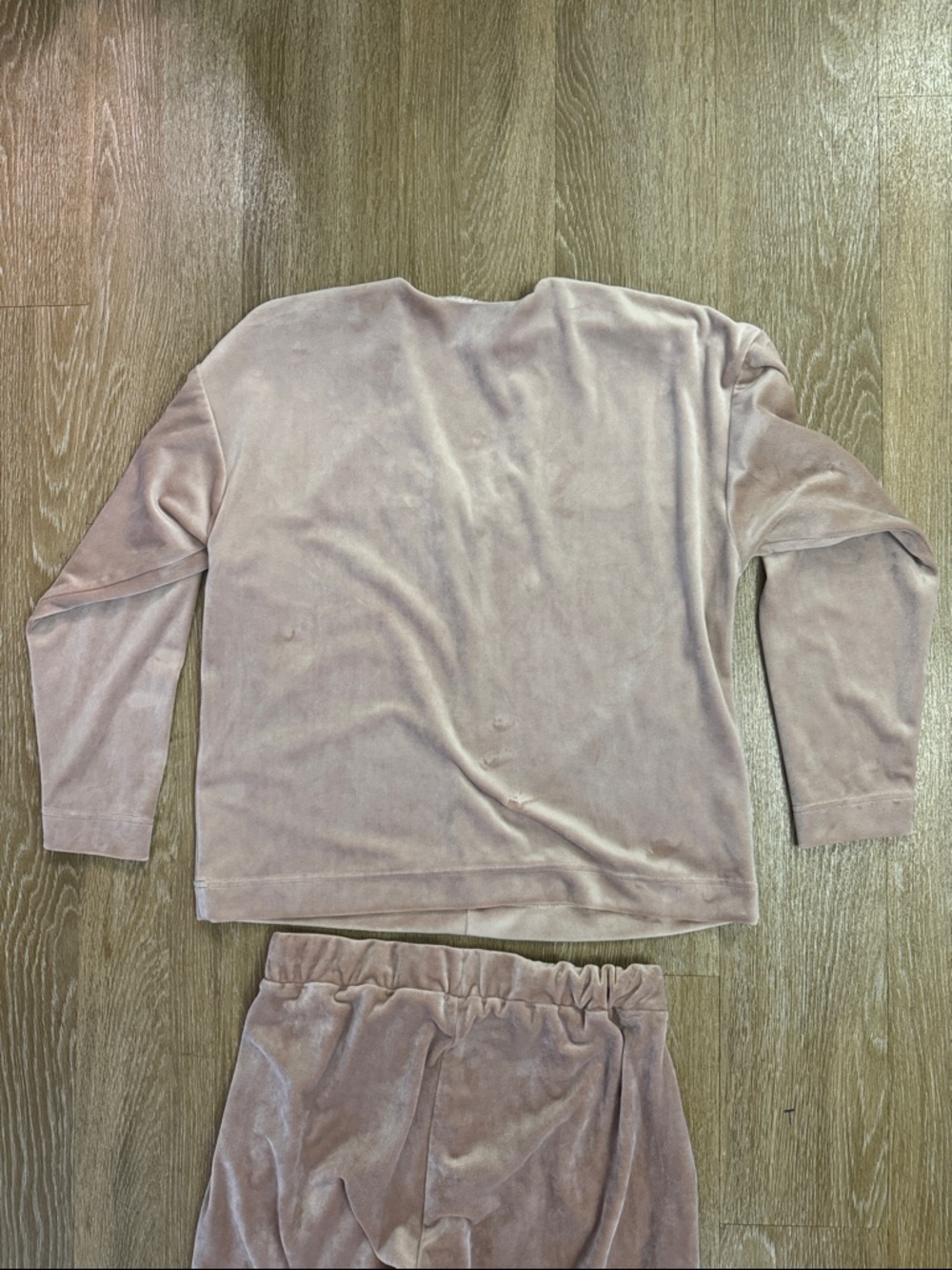 Pluto Naemi Loungewear Pajama Velvet Velour Jogger Set Blush Pink size Medium - Picture 7 of 9